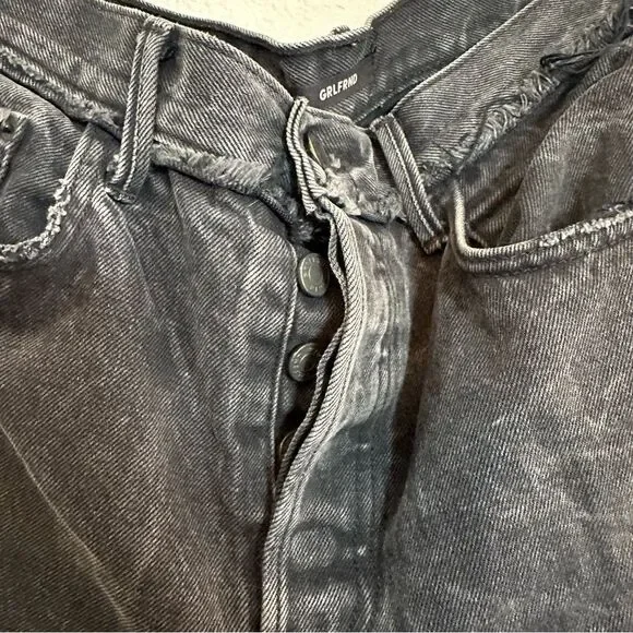 GRLFRND Karolina High-Rise Chewed Hem Jean in Excuse My French 170